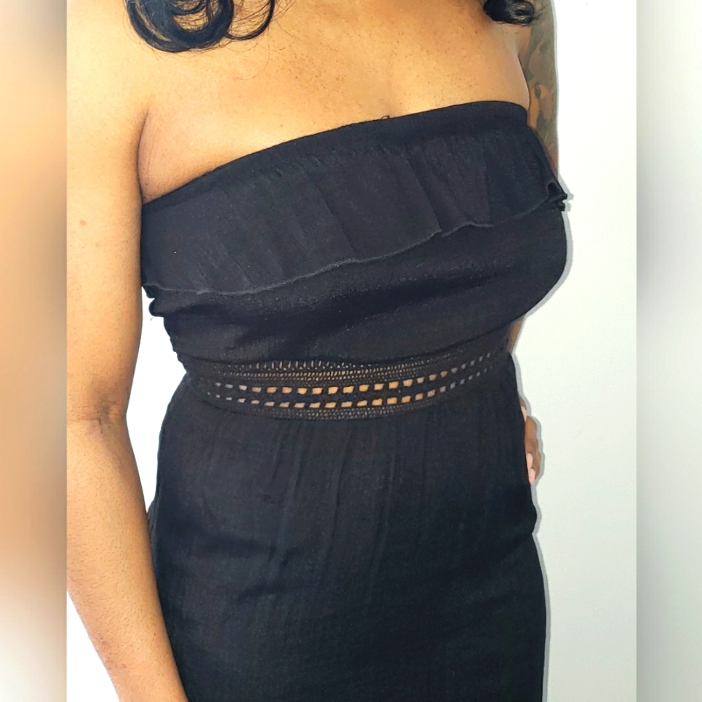 Black strapless Maxi halter dress
